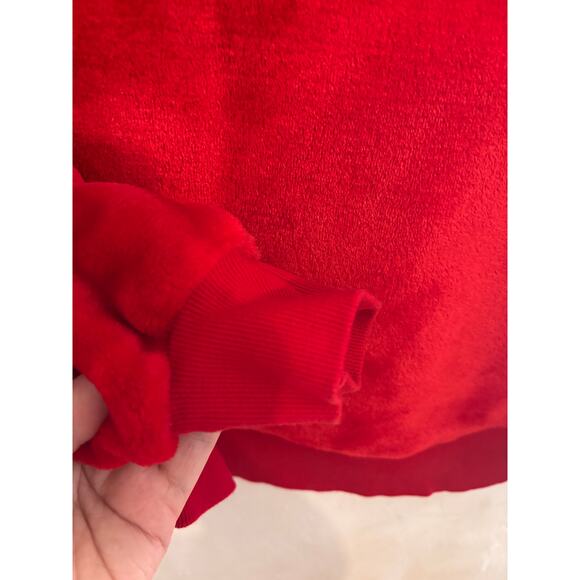 Wonder Nation Girls XL Red Velour Pullover Sweatshirt Holiday Crewneck Xmas - Picture 3 of 4